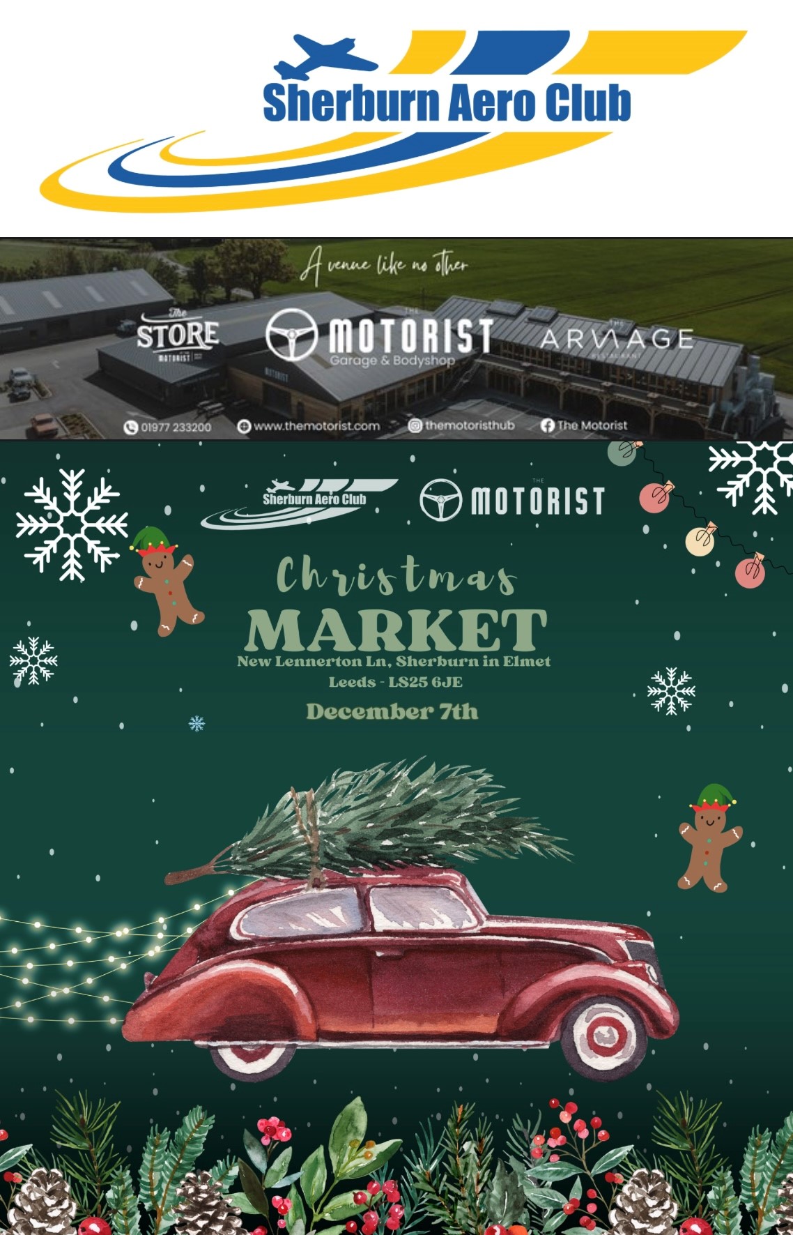 Sherburn Aero Club and The Motorist Christmas Market